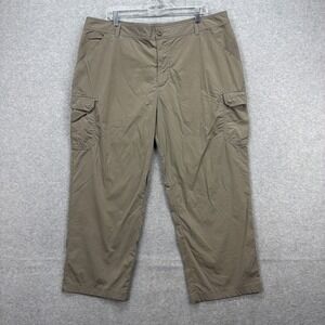Cabelas Pants Mens 40x27* Brown Stretch Nylon Cargo Utility Hiking Fishing Trail